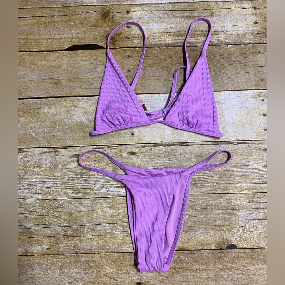 NWOT Monday Swimwear Barbados Bottom & Palma Top - Orchid Jacquard petite